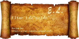 Elter László névjegykártya