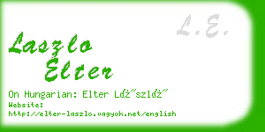 laszlo elter business card